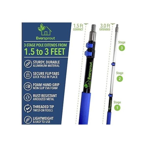 EVERSPROUT Poste telescópico de extensión de 1.5 a 3 pies
