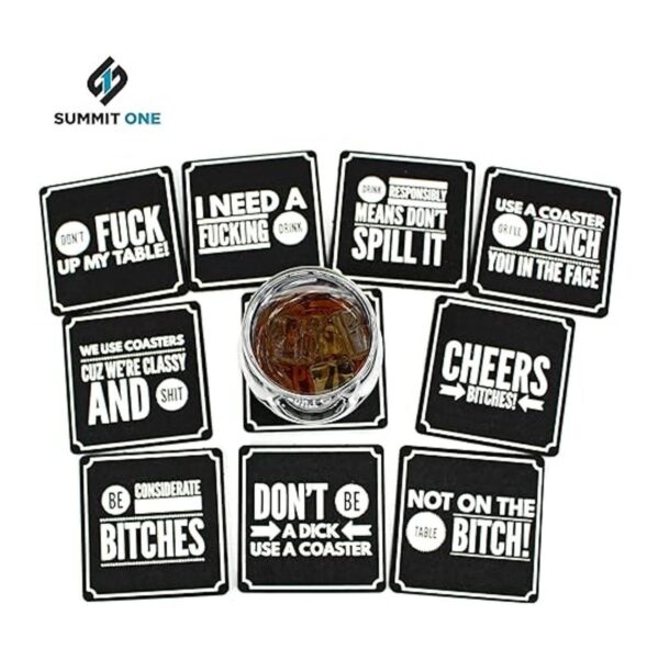 Summit One Divertidos posavasos para bebidas juego de 10_2