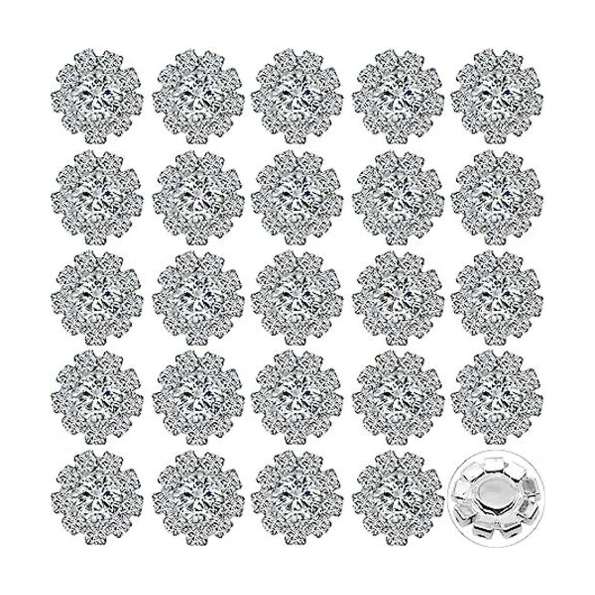 Paquete de 24 botones de diamantes de imitación