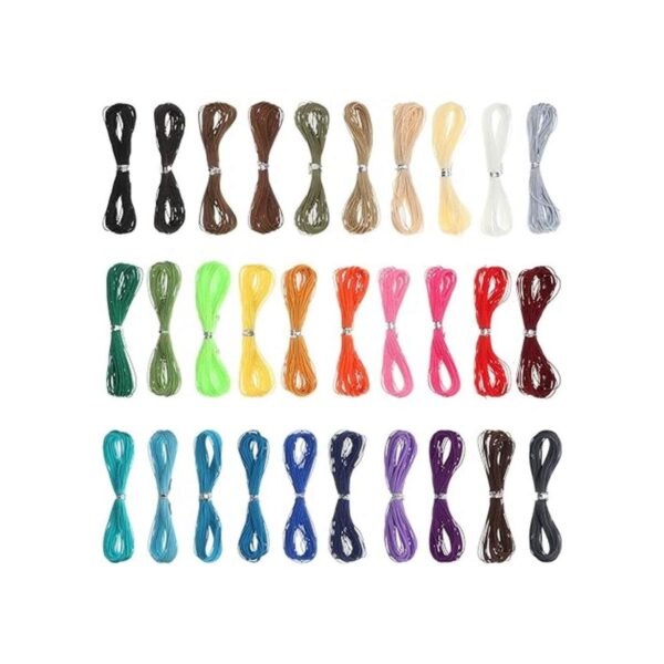 Hilo encerado de 30 colores de 0.39 pulgadas para hacer