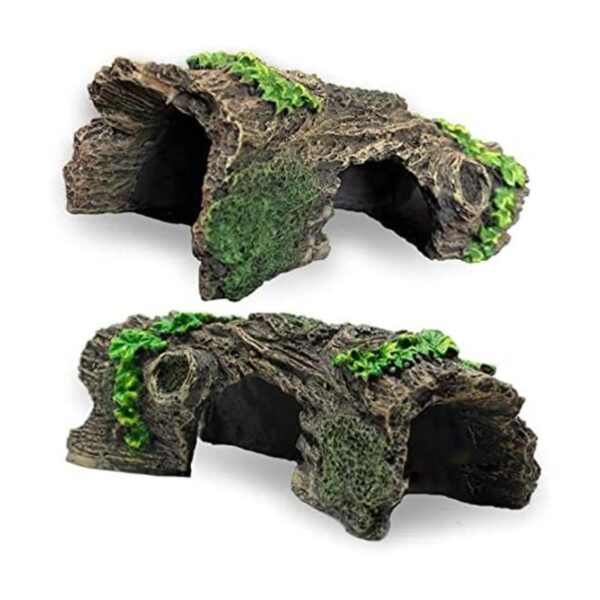 Decoración de acuario tronco de árbol hueco escondite de