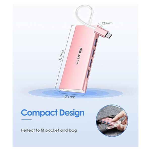 LENTION Hub USB C con 4 USB 3.0 y carga tipo C compatible_2
