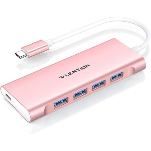 LENTION Hub USB C con 4 USB 3.0 y carga tipo C compatible_1