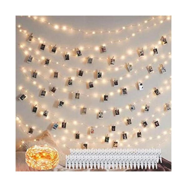 Decute 100 luces LED de 50 clips de fotos soporte de_1