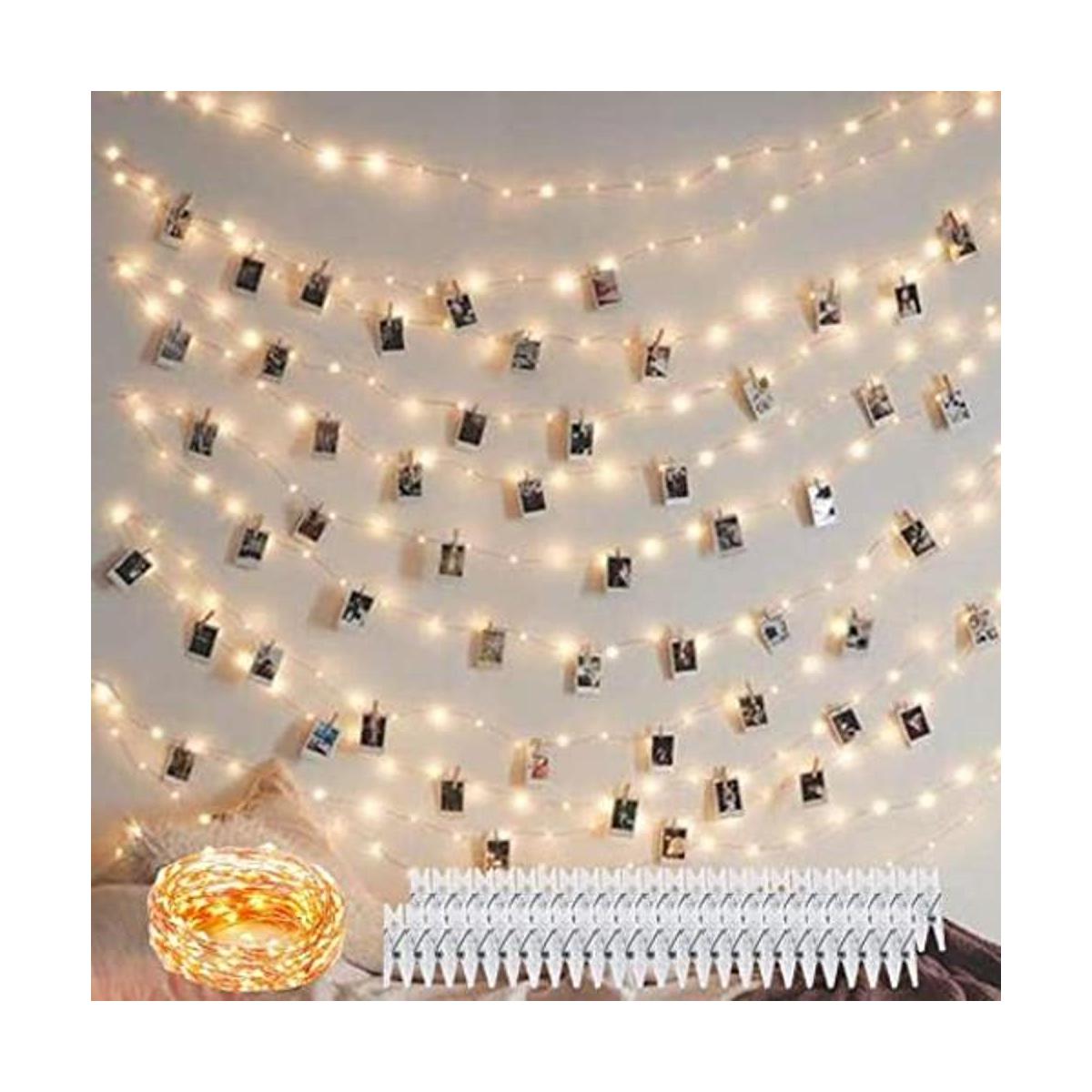 Decute 100 luces LED de 50 clips de fotos soporte de