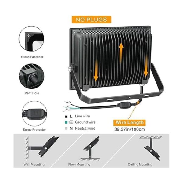 SOLLA Paquete de 2 luces LED de 100 W 8000 lúmenes 3000_4