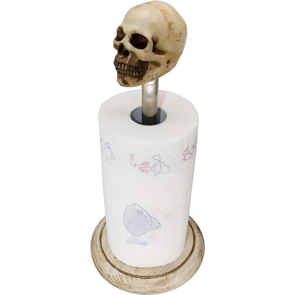 Soporte de toalla de papel rústico de madera blanca con