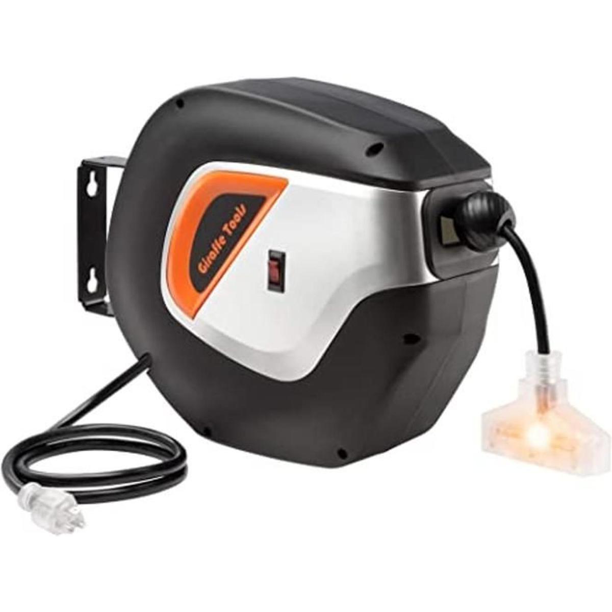 Giraffe Tools Carrete de cable de extensión retráctil de