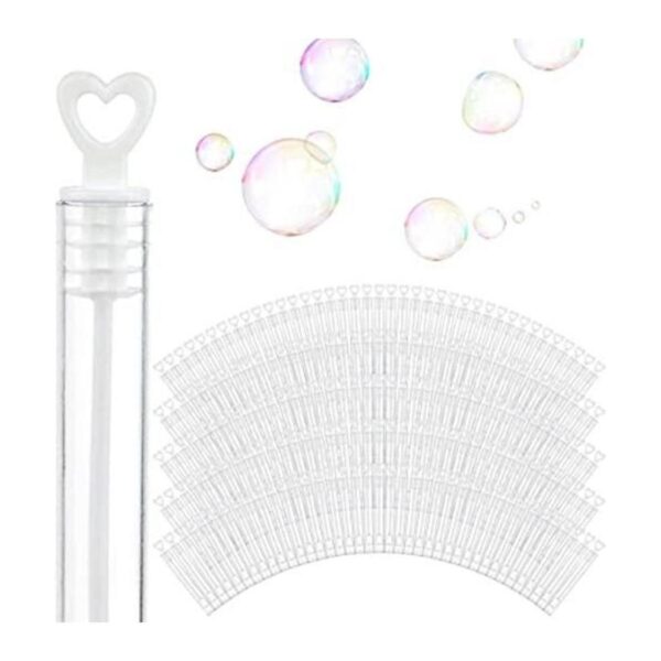 Burbujas de boda a granel varitas de corazón blanco 100_1