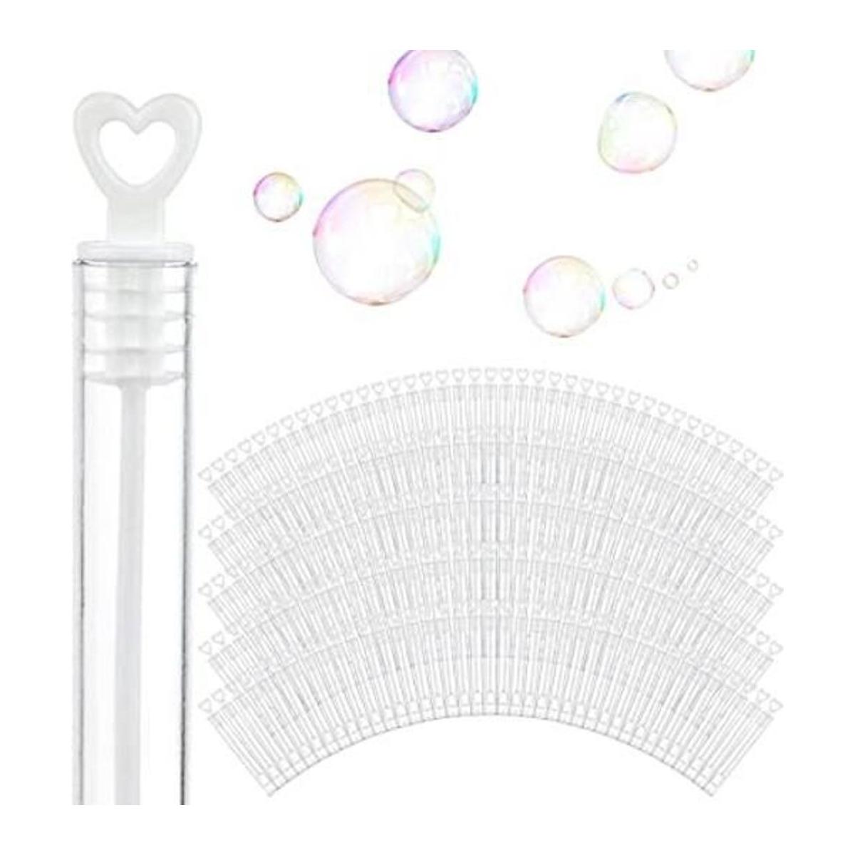 Burbujas de boda a granel varitas de corazón blanco 100