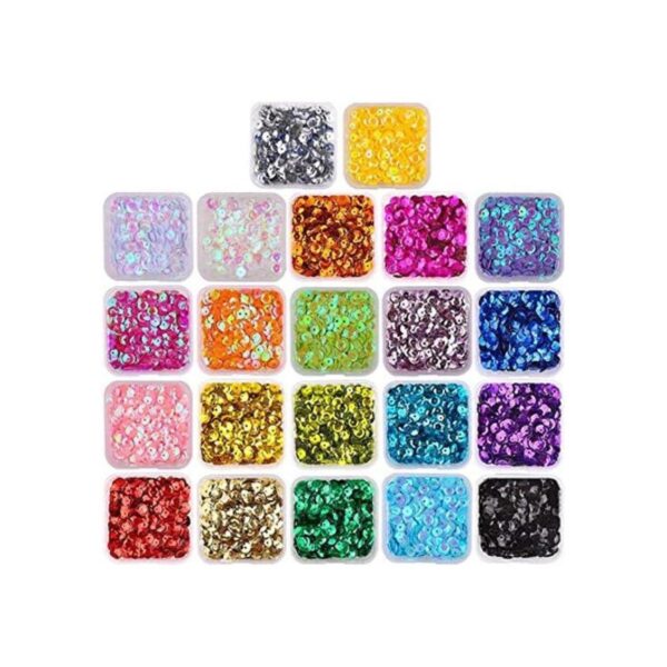 DIYASY 9800 Pcs 6MM Bulk Loose Sequins 22 Colors Round