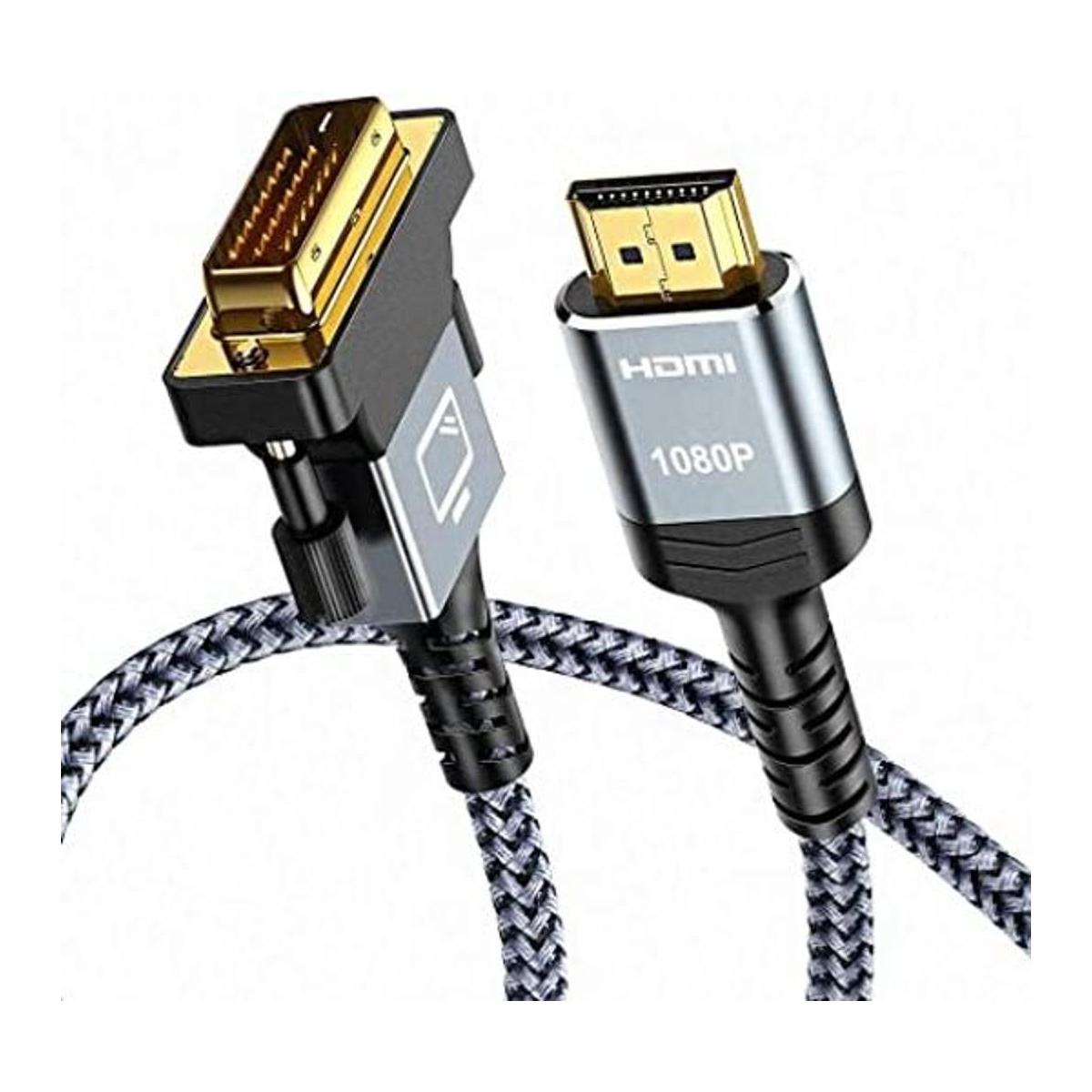 Cable HDMI a DVI bidireccional de nailon trenzado 1080P
