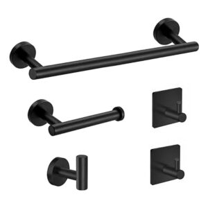 Tudoccy Juego de 5 piezas de accesorios de baño negro mate