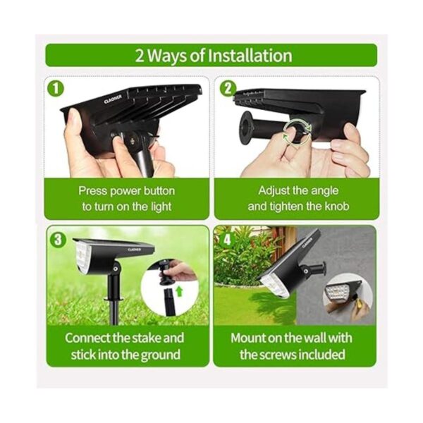 Claoner Luces solares para exteriores IP65 impermeables_2