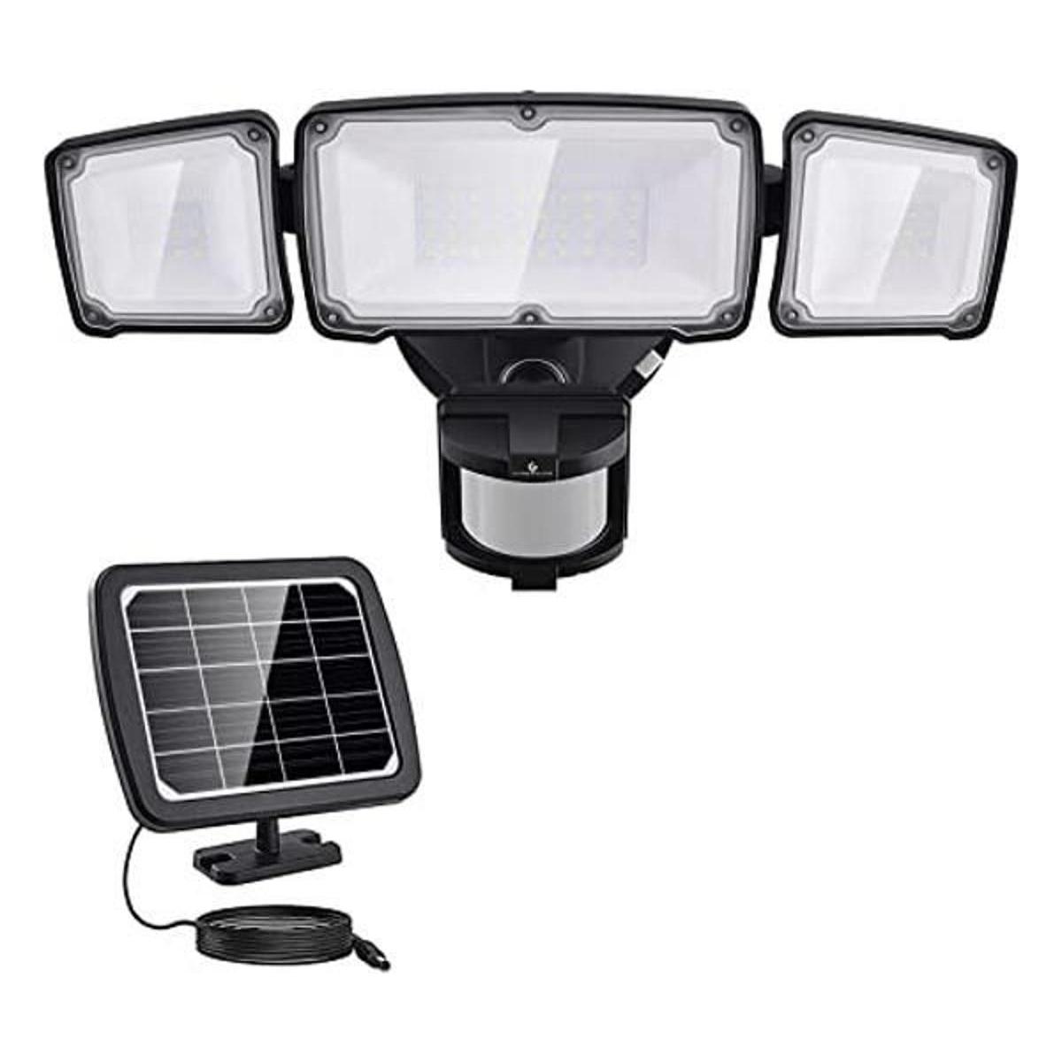 Luz LED de seguridad solar de 1600 lm para exteriores