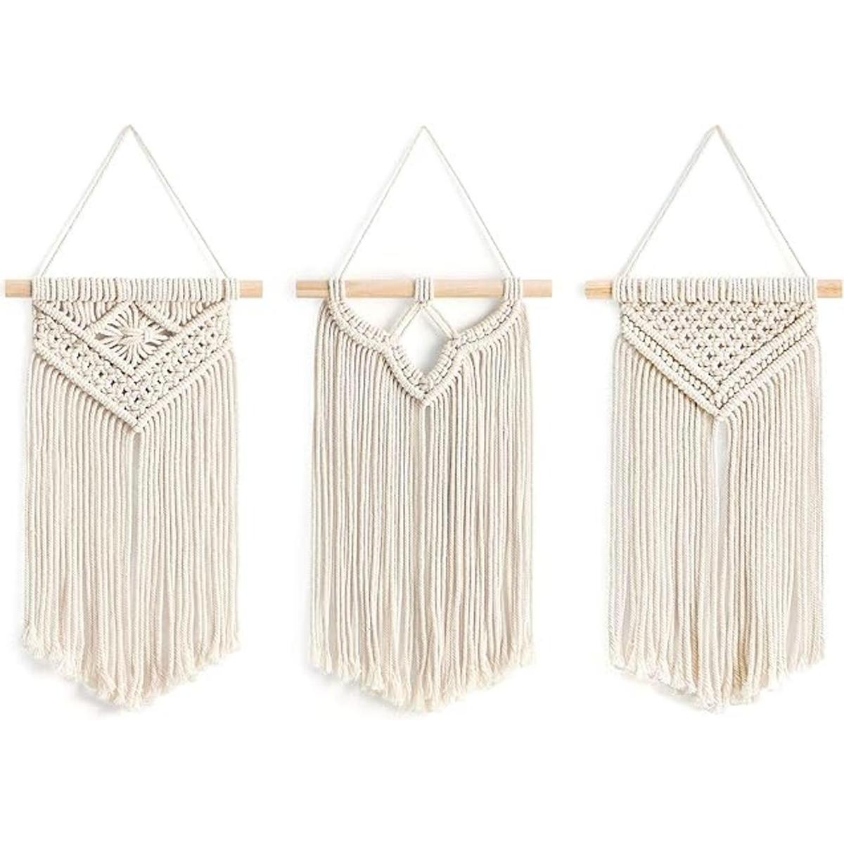 Mkono Macramé pequeño para colgar en la pared paquete de