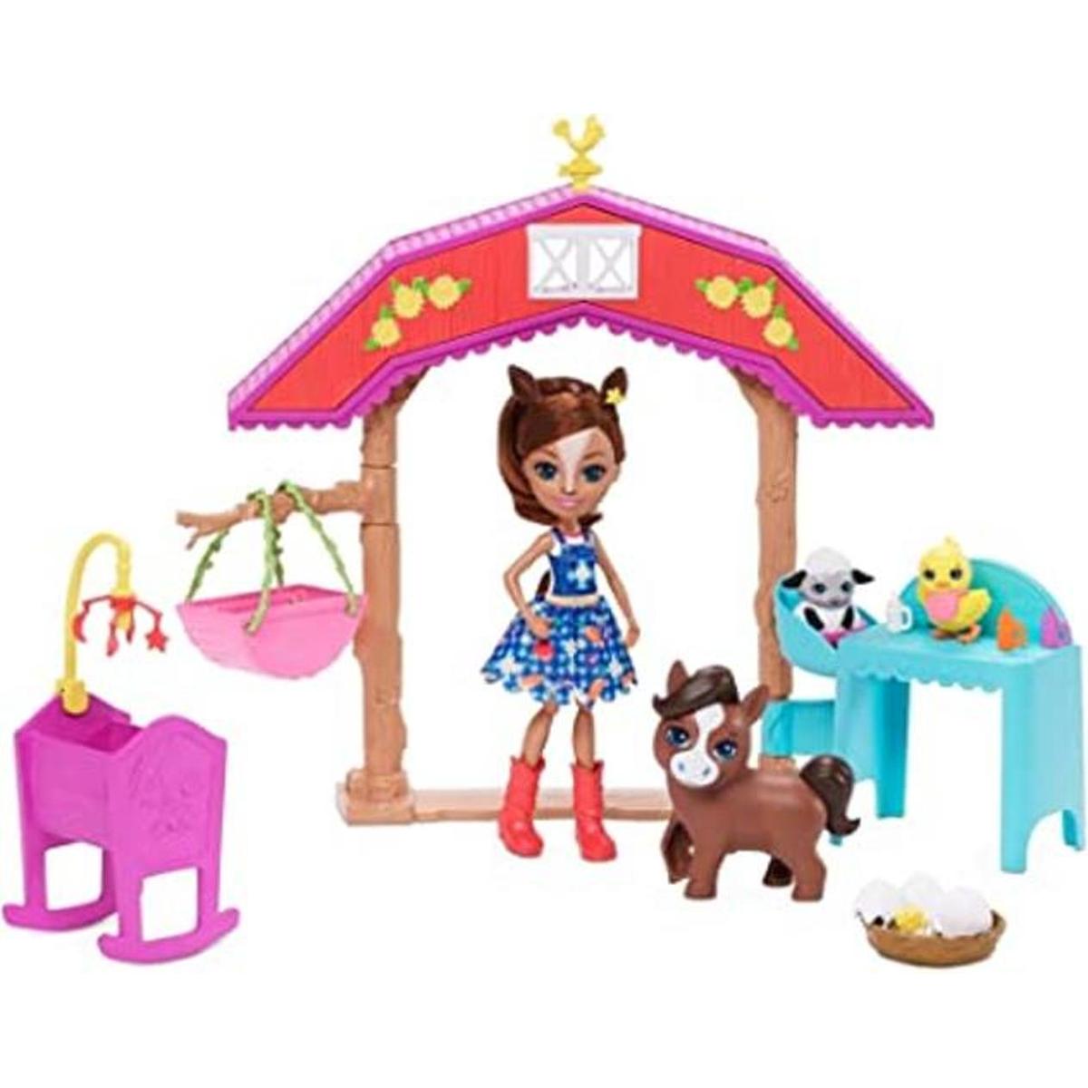Enchantimals Juego de guardería de corral con muñeca de