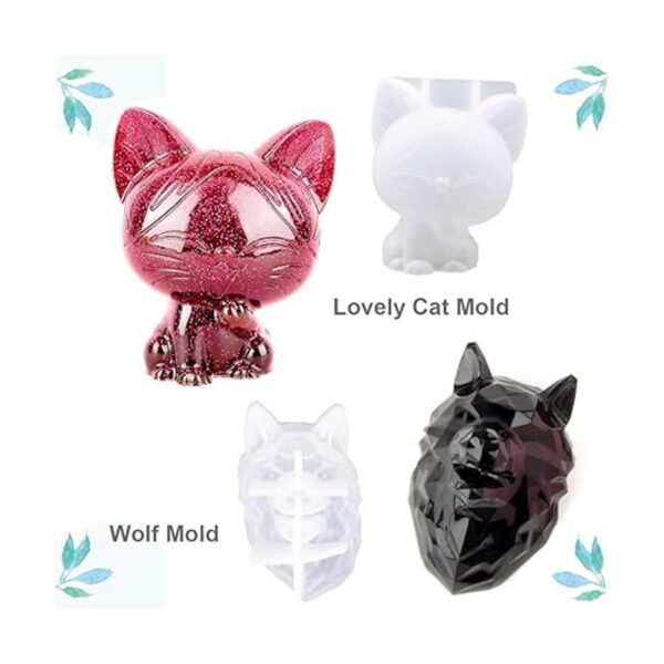 EuTengHao Juego de 20 moldes de resina 3D para animales