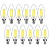 Paquete de 12 bombillas LED regulables para vela