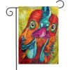 Banderas de jardín con diseño de flores de pollo para