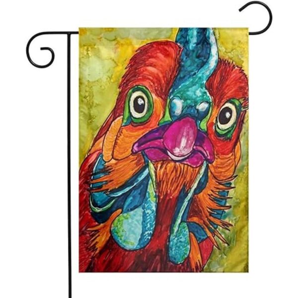 Banderas de jardín con diseño de flores de pollo para