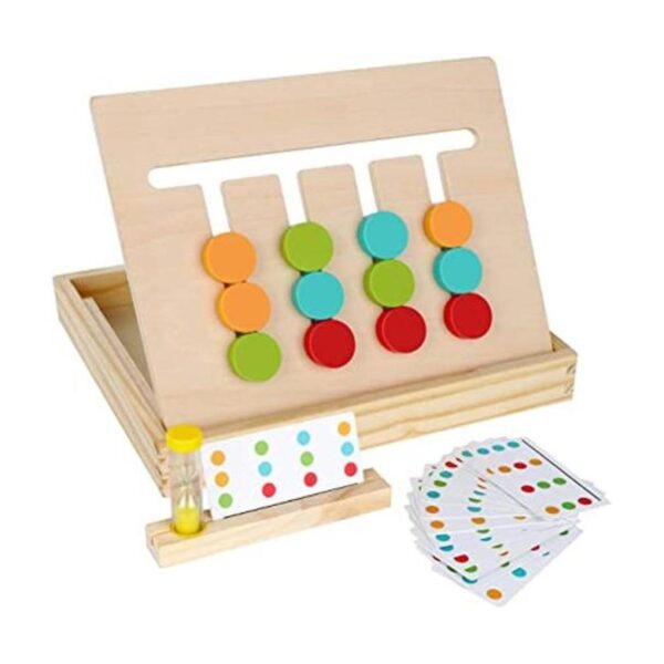 Montessori Learning Toys Slide Puzzle Color Shape_1