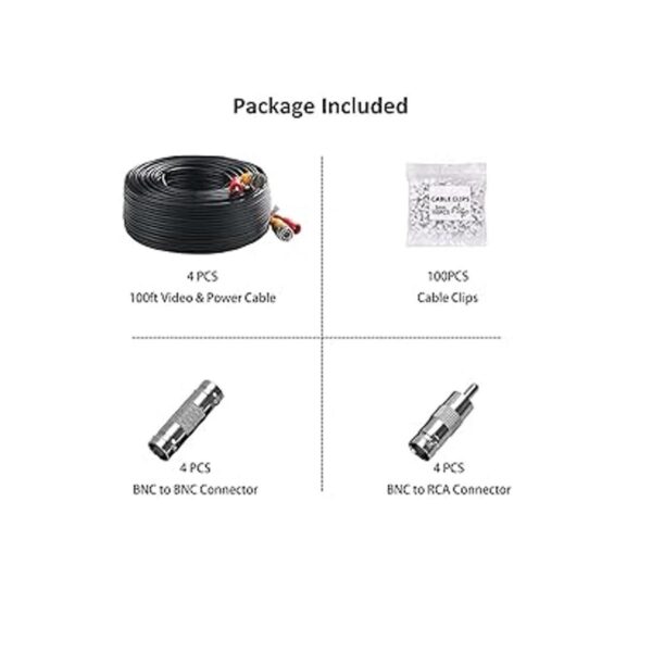 Anlink 4 Pack 4K8MP 100Ft30M AllinOne BNC Video Power_5