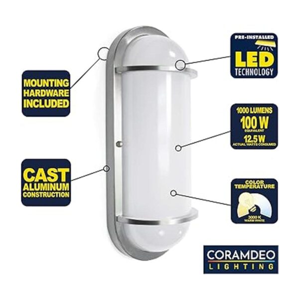 CORAMDEO Lámpara de techo LED para exteriores para