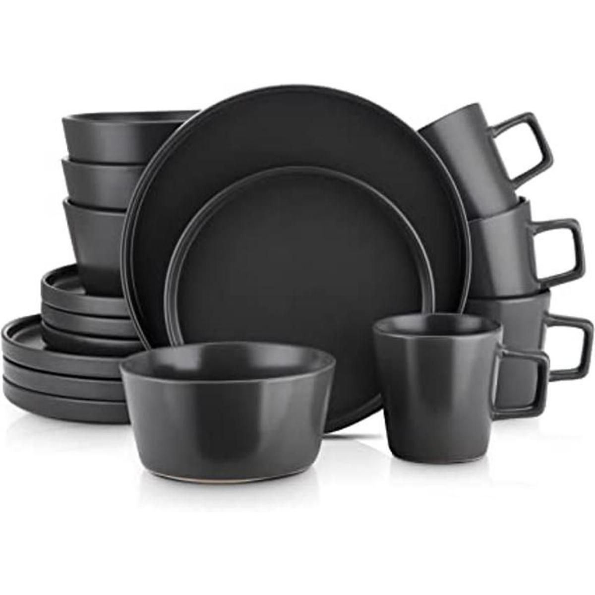 Stone Lain Juego de vajilla cupé servicio para 4 negro