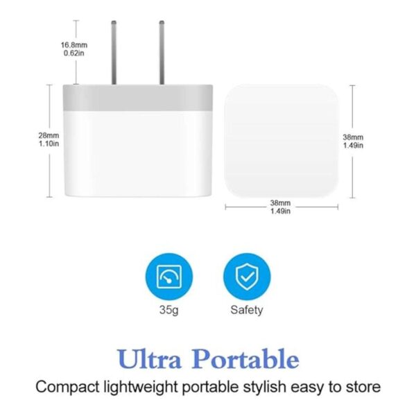 Cargador de pared USB doble paquete de 2.4 A enchufe de_5