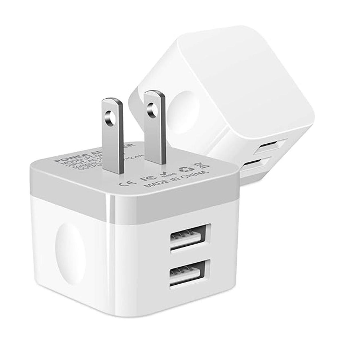 Cargador de pared USB doble paquete de 2.4 A enchufe de