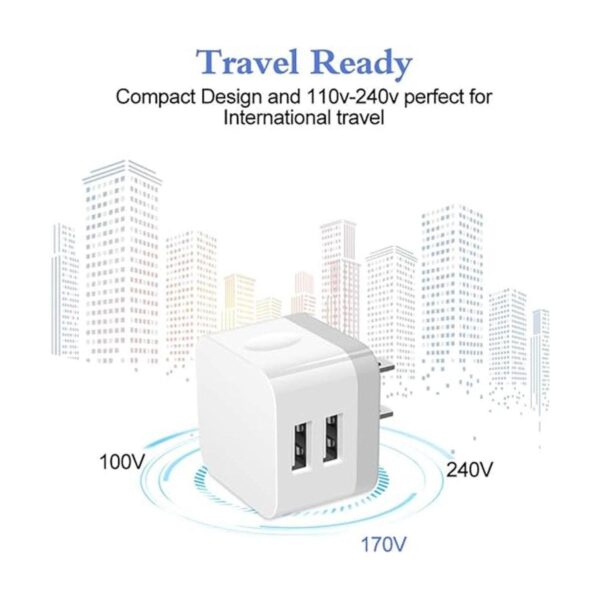 Cargador de pared USB doble paquete de 2.4 A enchufe de_3