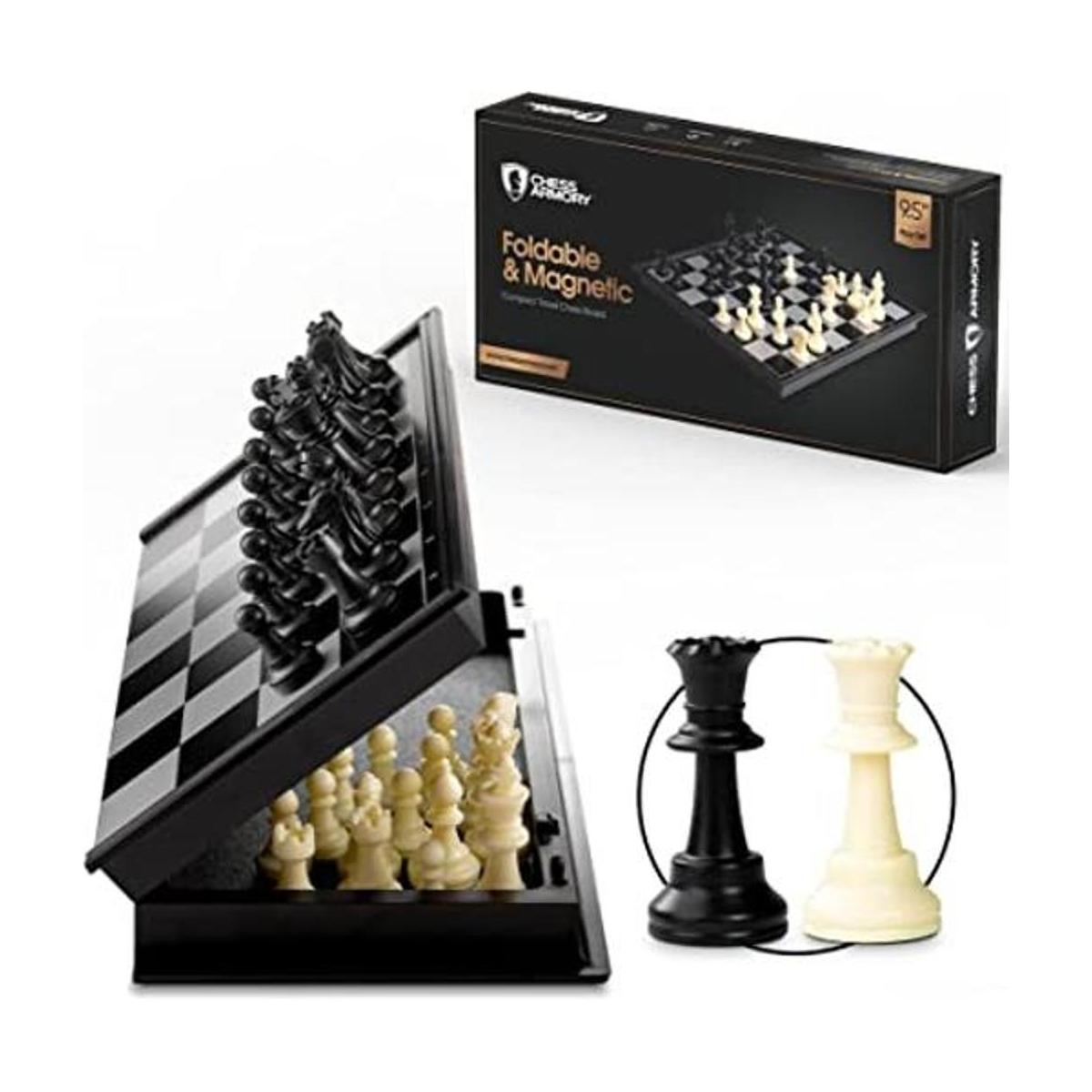 Chess Armory Juego de ajedrez de viaje de 9.5 x 9.5