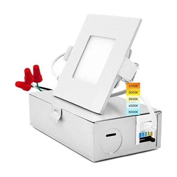 Luxrite Luz LED empotrada cuadrada ultrafina de 3 pulgadas_1