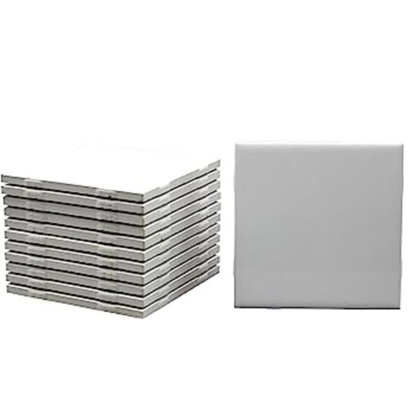Paquete de 12 azulejos de cerámica esmaltados blancos_1