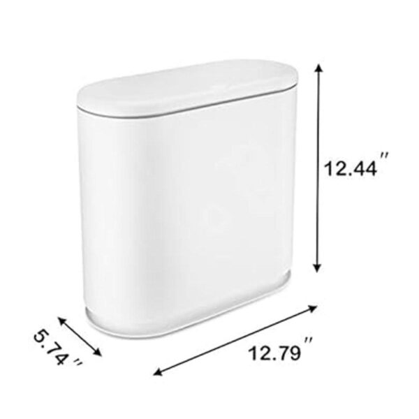 Sooyee 10 Liter Rectangular Plastic Trash Can Wastebasket_4