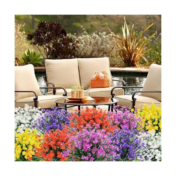 TEMCHY Flores artificiales para exteriores 8 paquetes de