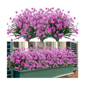 TEMCHY Flores artificiales para exteriores 8 paquetes de