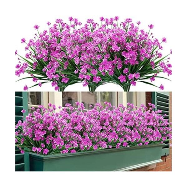 TEMCHY Flores artificiales para exteriores 8 paquetes de