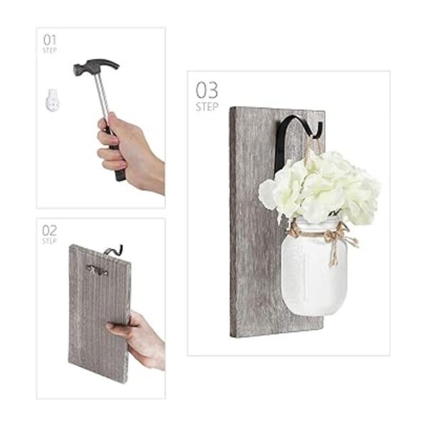 Mkono Juego de 2 apliques de pared de madera con diseño