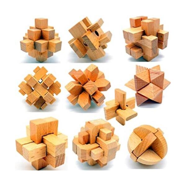 Guaishou 10 en uno 3D pequeños rompecabezas de madera_1