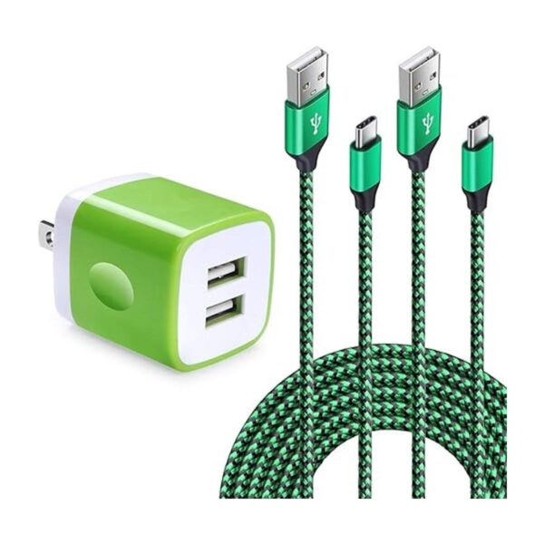 Cargador de pared adaptador USB C de doble puerto con 2_1