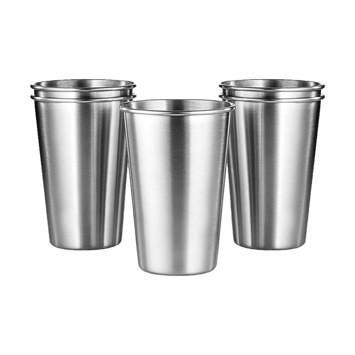 KISEER Paquete de 5 vasos de acero inoxidable de 16 onzas