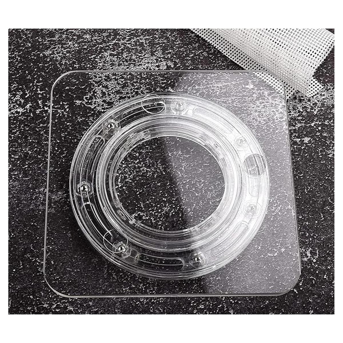 Tocadiscos transparentes de 7 pulgadas con alfombrilla