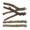 LIMIO Percha para pájaros 4 piezas soporte de madera_1