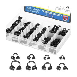 Glarks 121Pcs 8 Size Heavy Duty Black Double Gripping