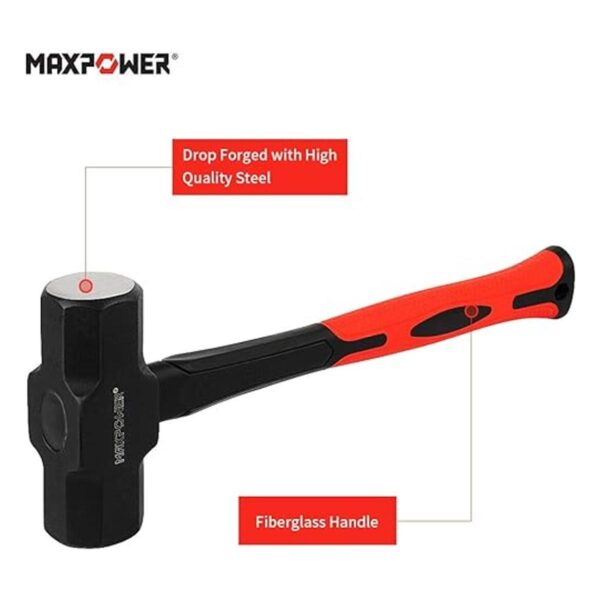 MAXPOWER Martillo de trineo de 4 libras cabeza de acero
