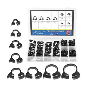 Glarks 121Pcs 8 Size Heavy Duty Black Double Gripping