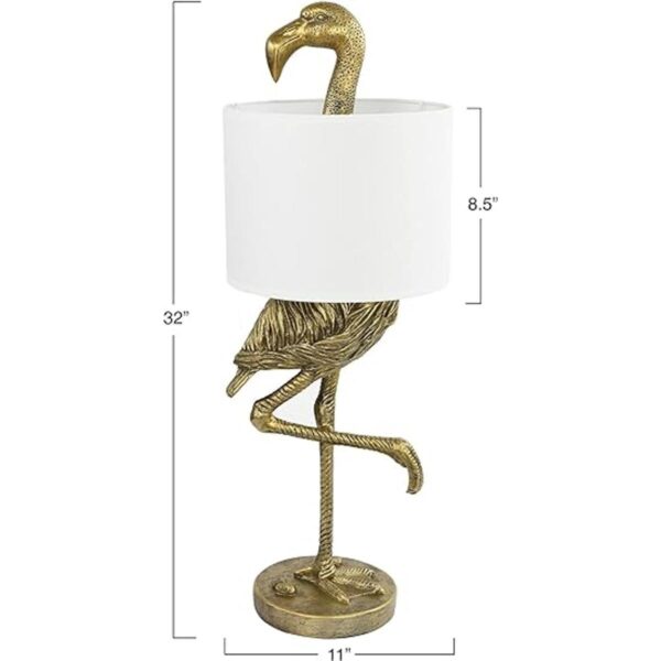 Creative Coop Lámpara de mesa de pantalla blanca 32