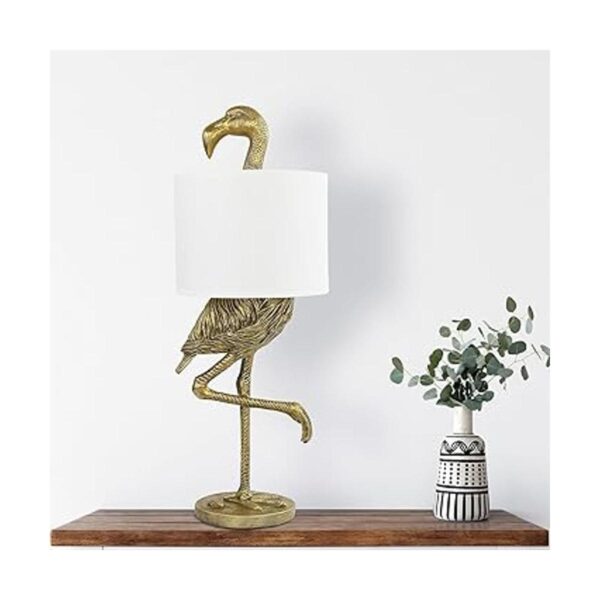 Creative Coop Lámpara de mesa de pantalla blanca 32